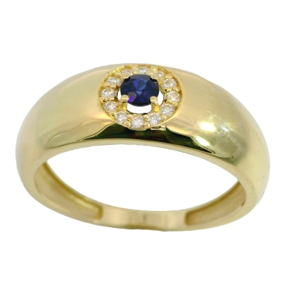 SORTIJA ZAFIRO DE 3MM Y CIRCONITAS. - RG5965/SZ