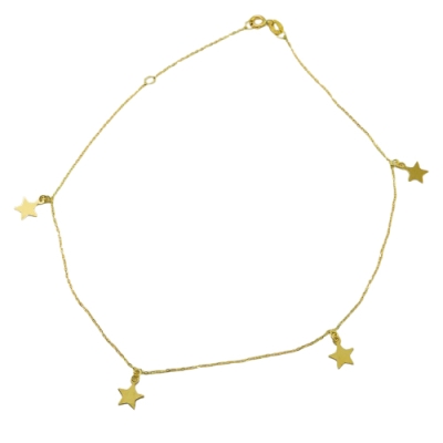 TOBILLERA ESTRELLAS 6MM LISAS 25CM - RG4597T