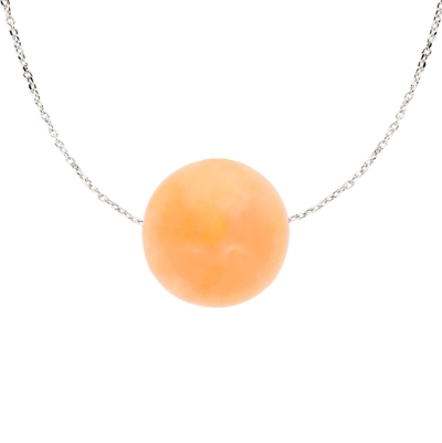 COLGANTE ORO ROSA BOLA LISA PASADA 8MM CADENA 45CM - RG3831R