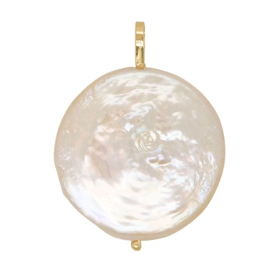 COLGANTE PERLA BARROCA PLANA.20MM APROXIMADO. - RG3432