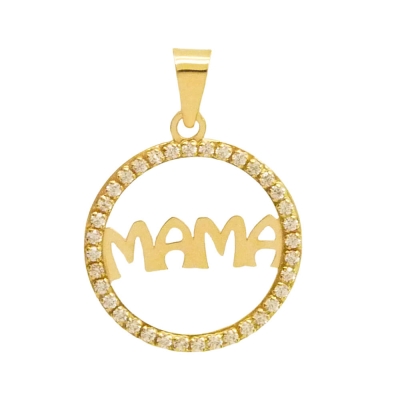 COLGANTE REDONDO MAMA CON CIRCONITAS.15MM - RG5039