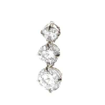 COLGANTE TRES CIRCONITAS DE 4'5MM Y 6MM.ORO BLANCO.18MM. - RG5555B