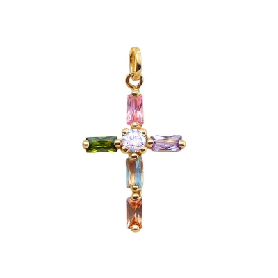 CRUZ CIRCONITAS MULTICOLOR 20MM - RG5439