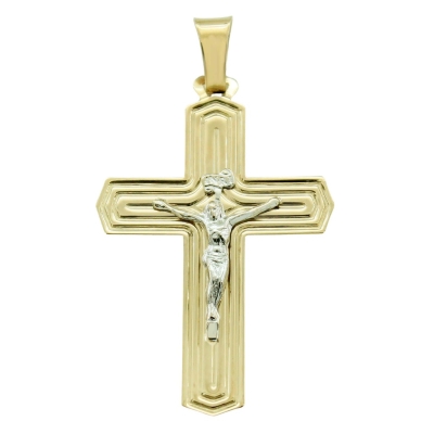 CRUZ CON CRISTO 37x24MM.BICOLOR - RG5736