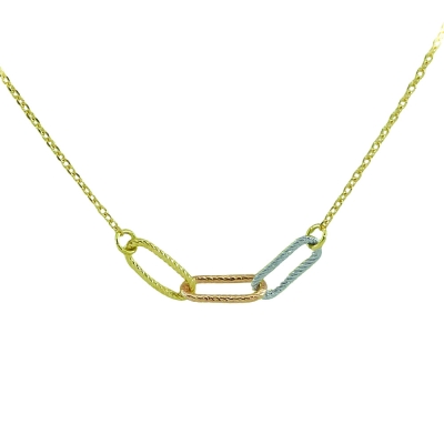 GARGANTILLA ESLABON TRICOLOR CADENA 45CM - RG5672