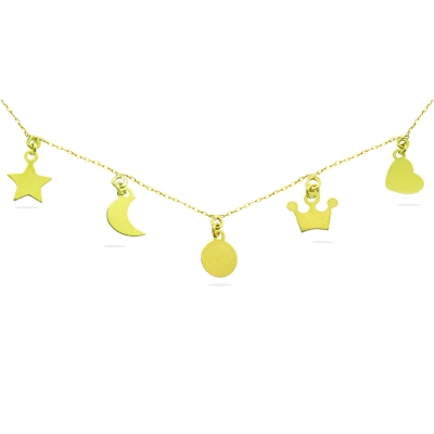 GARGANTILLA ESTRELLA-LUNA-DISCO-CORONA-CORAZON - RG4606