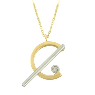 GARGANTILLA MEDIO CIRCULO,BARRA Y CIRCONITA. - RG5652