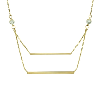 GARGANTILLA TUBOS CUADRADOS Y CIRCONITAS. - RG5702