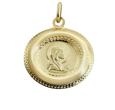 MEDALLA REDONDA CON RELIEVE VIRGEN NIÑA 22MM - RG5724