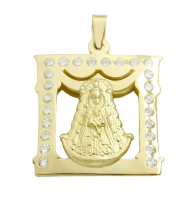 MEDALLA VIRGEN DEL ROCIO CUADRADA 18x16MM - RG5846
