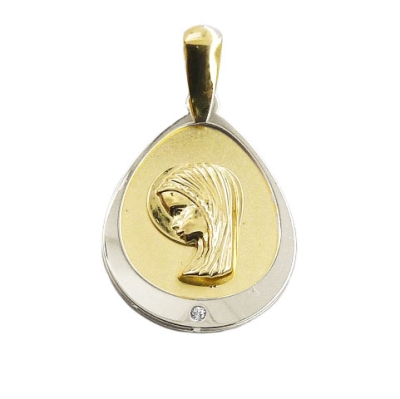 MEDALLA VIRGEN NIÑA BICOLOR 12X15MM. - RG4678