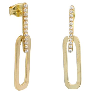 PENDIENTES DOBLE PIEZA PIEDRAS 30MM PRESION - RG5940