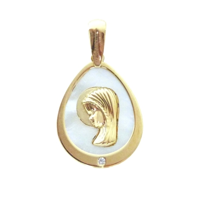 MEDALLA VIRGEN NIÑA OVAL 12X15MM CON NACAR - RG4680
