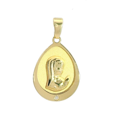 MEDALLA VIRGEN NIÑA OVAL SATINADA CIRC 14X12MM - RG5947