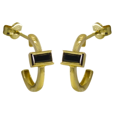 MEDIO ARO 13MM CON CIRCONITA BAGUETTE NEGRA DE 6x4MM - RG4985N