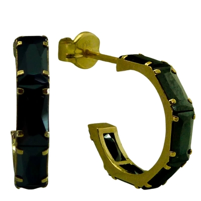 MEDIOS AROS BAGUETTE COLOR NEGRO 13x3MM. - RG4961N