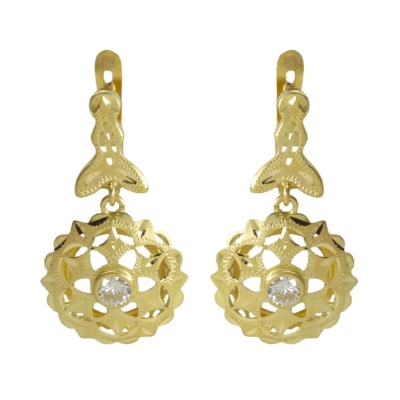 PENDIENTES CUBANA CON MOSCA.23x12MM.CATALAN. - RG8341