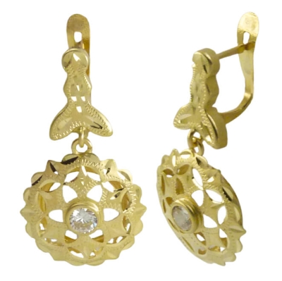 PENDIENTES CUBANA GRANDE CON MOSCA 26x14MM.CATALAN - RG8029