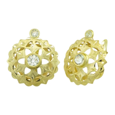 PENDIENTES CUBANA GRANDE CON TOPE.14MM.CATALAN - RG8033