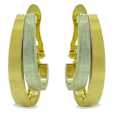 PENDIENTES DOBLE ARO 20x8MM BICOLOR.CATALAN - RG4079B
