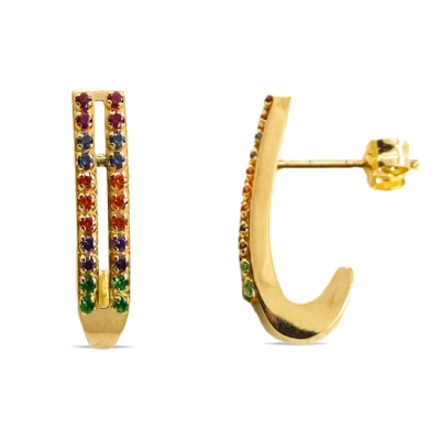 PENDIENTES  ARO CIRCONITAS COLOR.15MM.PRESION - RG4689