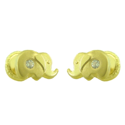 PENDIENTES ELEFANTE CON CIRCONITA.7MM .TORNILLO. - RG9761