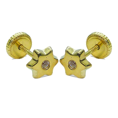 PENDIENTES ESTRELLA CON CIRCONITAS. 5.50 MM.TORNILLO - RG3372