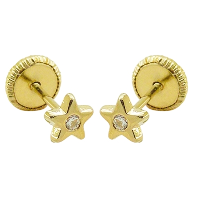 PENDIENTES ESTRELLA CON CIRCONITAS.4MM.TORNILLO. - RG4245