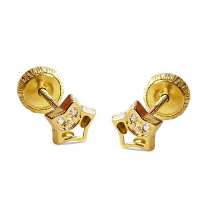 PENDIENTES ESTRELLA CALADA CON CIRCONITAS. 5.5MM. - RG4676