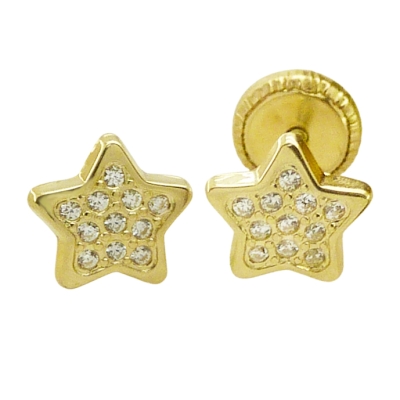 PENDIENTES ESTRELLA CON CIRCONITAS.6MM TORNILLO. - RG4249