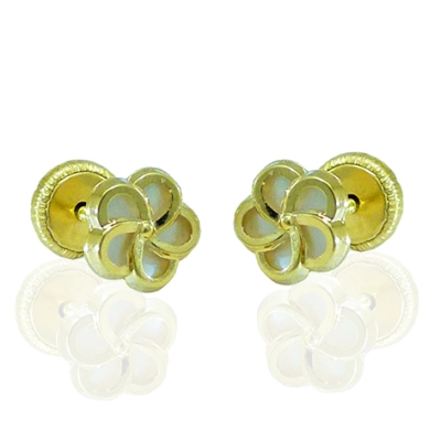 PENDIENTES FLOR NACAR 5 PETALOS.6MM.TORNILLO - RG3956