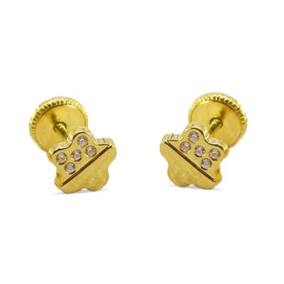 PENDIENTES FLOR 5MM CON CIRCONITAS.TORNILLO. - RG4672