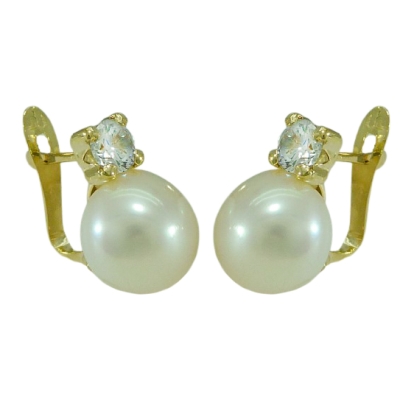 PENDIENTES GARRA DE 4MM Y PERLA BOTON DE 9MM.CATALAN. - RG2316