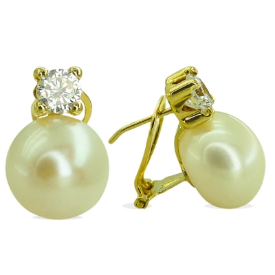 PENDIENTES GARRA DE 5MM Y PERLA BOTON DE 11/11&#039;5MM.OMEGA. - RG2317