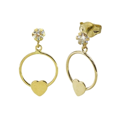 PENDIENTES ARO DE 9MM CON CORAZON Y GARRA.15MM. - RG5560