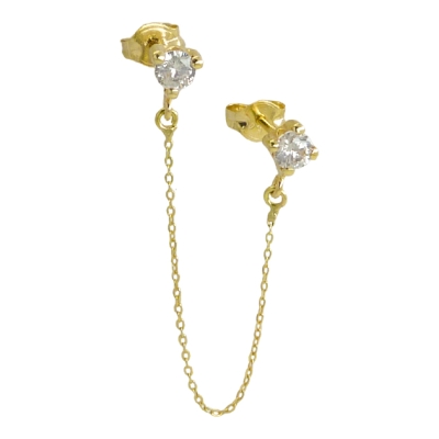 PENDIENTE GARRA DOBLE CON CADENA. - RG5007