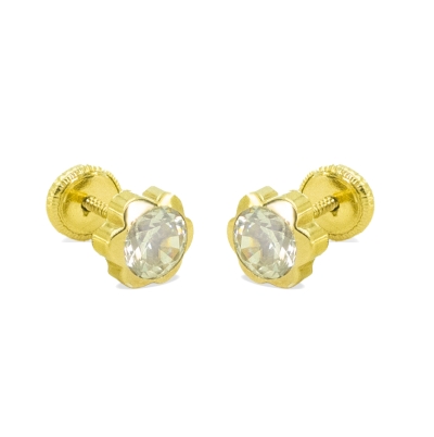 PENDIENTES MARGARITA CIRCONITA 4MM.ROSCA. - RG6177