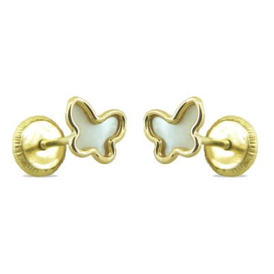 PENDIENTES MARIPOSA NACAR 5MM TORNILLO - RG4258
