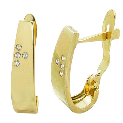 PENDIENTES MEDIO ARO CON CIRCONITAS.12x4MM.CATALAN. - RG5369