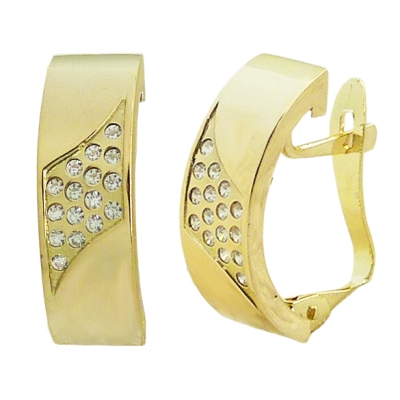 PENDIENTES MEDIO ARO CIRCONITAS 14x5MM.CATALAN. - RG5370