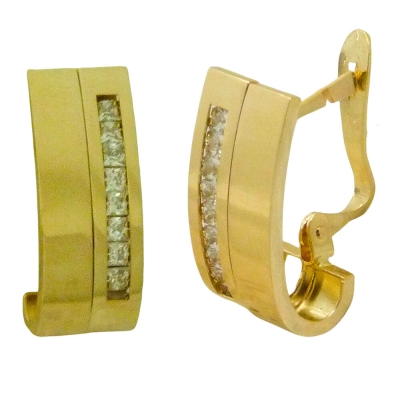 PENDIENTES MEDIO ARO CIRCONITAS CARRE.13x7MM.CATALAN. - RG4911