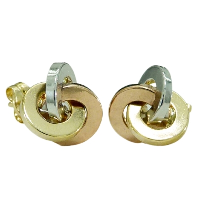 PENDIENTES NUDO TRICOLOR.10MM.PRESION - RG3523