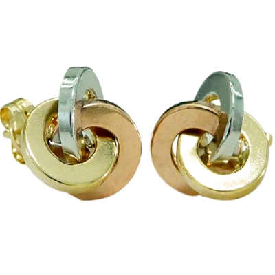 PENDIENTES NUDO TRICOLOR.12MM.PRESION - RG3522