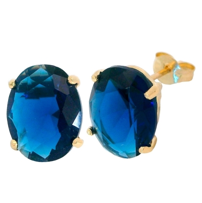 PENDIENTES PIEDRA OVAL 10x8MM COLOR ZAFIRO. - RG5046Z