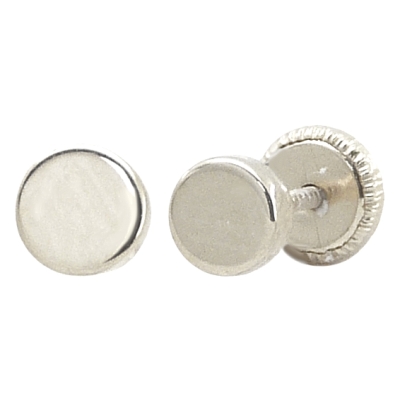PENDIENTES REDONDOS LISOS 4.5MM.TORNILLO - RG1935B