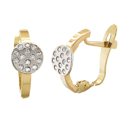 PENDIENTES BICOLOR CON CIRCONITAS.CATALAN. - RG5580