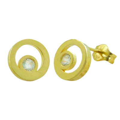 PENDIENTES REDONDOS CON CIRCONITAS.8MM.PRESION - RG3793