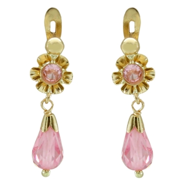 PENDIENTE ARQUILLO CRISTAL ROSA.20MM. - RG6049R