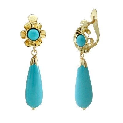 PENDIENTE ARQUILLO PERITA COLOR  TURQUESA 30MM CATALAN - RG6050T