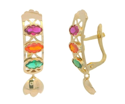 PENDIENTE SEMAFORO 25x5MM CIRCONITAS OVALES DE 5x3 MM - RG8561